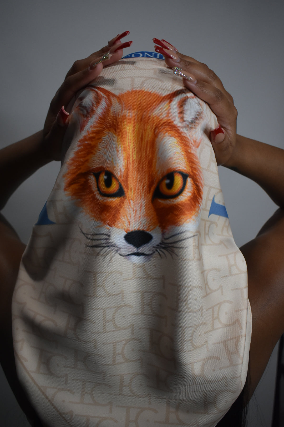 I.C. Things Silky Monogram Fox Scarf