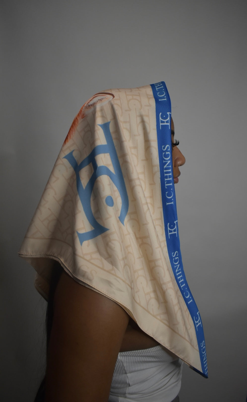 I.C. Things Silky Monogram Fox Scarf